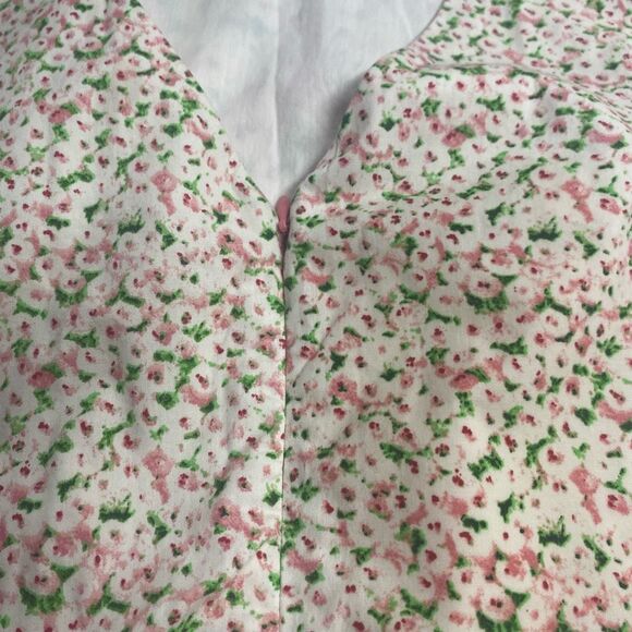 TALBOTS Women’s Ivory Floral Pleated Print Shift Dress Size 16W SEE‎ DESCRIPTION - Picture 6 of 12